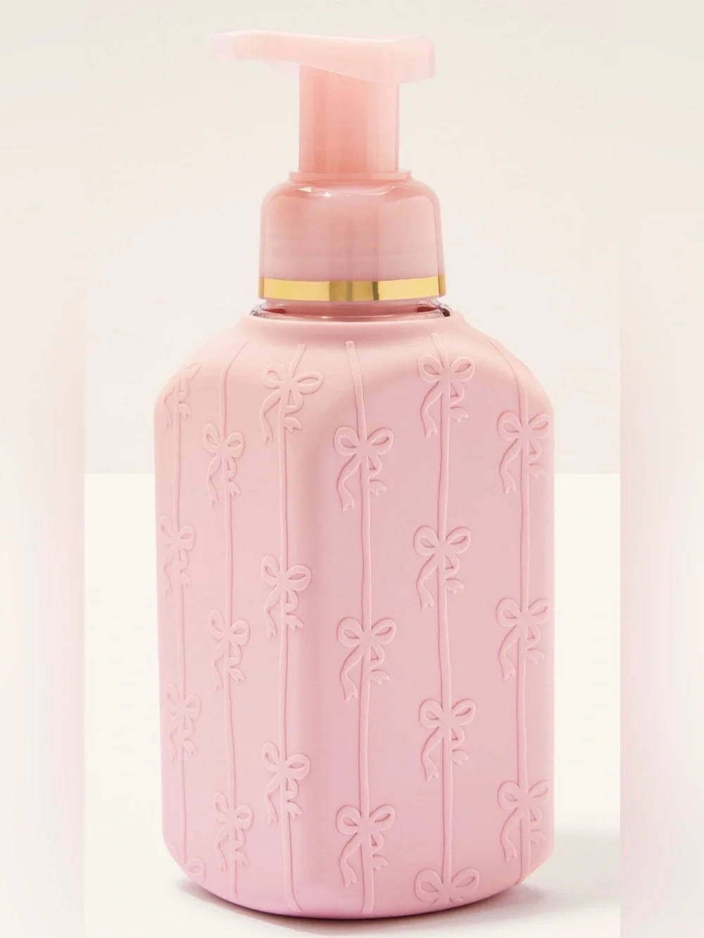 Bath & Body Works Pink Bows Silicone Foam Soap Dispenser NWT